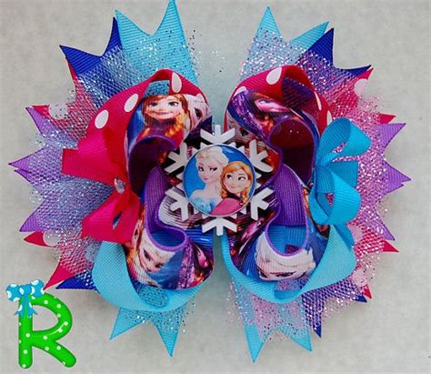 Elsa Anna Hair Bow Disney Ott Bow Frozen Boutique Bow Elsa Stacked