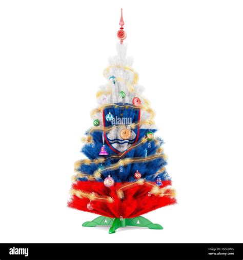 Slovenian Flag Painted On The Christmas Tree D Rendering Isolated On