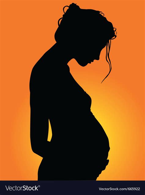 Pregnant Woman Silhouette Royalty Free Vector Image