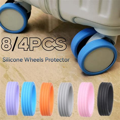 8pcs Silicone Wheels Protector For Luggage Reduce Noise Travel Luggage Suitcase Wheels Cover