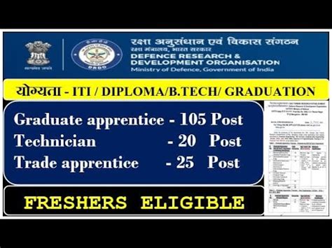 Drdo Graduate Apprentice Technician Other Recruitment Apply