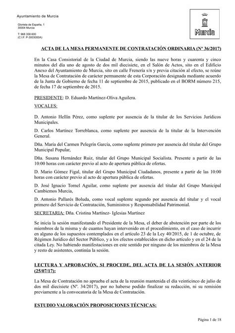 Pdf Acta De La Mesa Permanente De Contrataci N Acta Mesa La