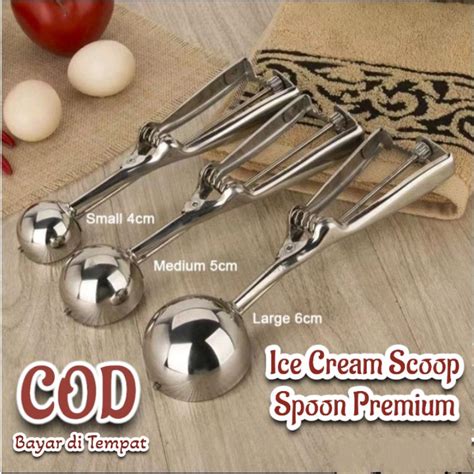 Jual Sendok Sekop Es Krim Stainless Ice Cream Scoop Spoon Premium