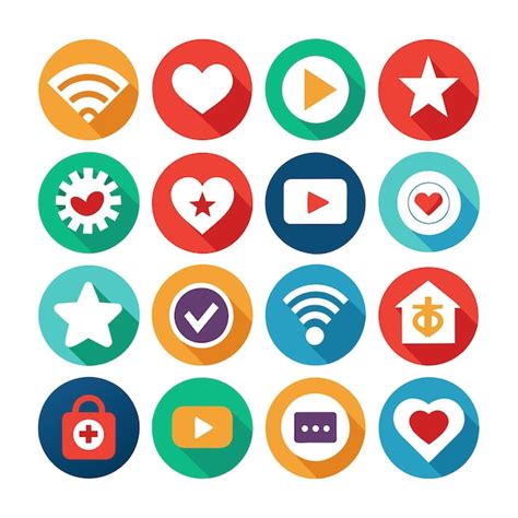 Conjunto De Iconos De Iconos Vectoriales De Aplicaciones Sociales