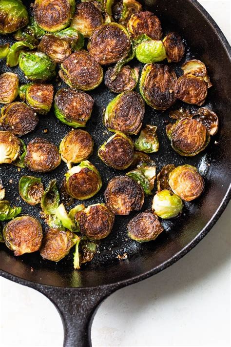 Brussel Sprouts In A Cast Iron Skillet