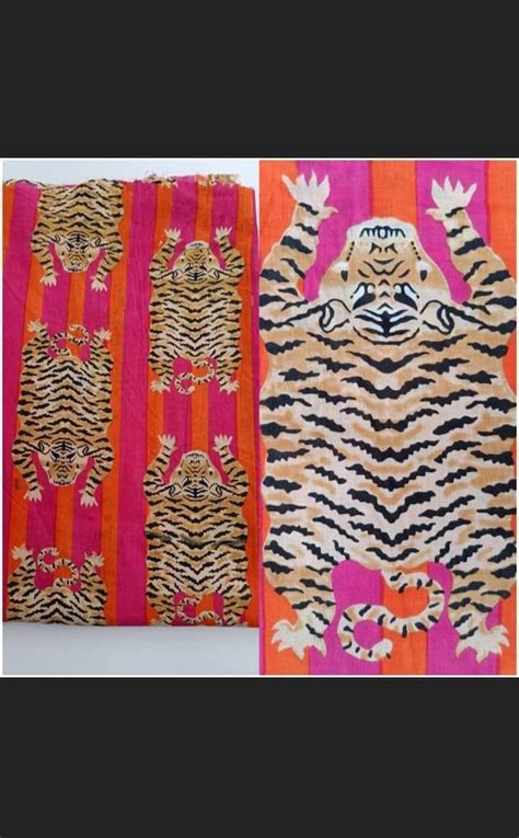 Tiger Print Cotton Fabric by the Yard Animal Print Cotton - Etsy