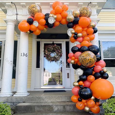 Pcs Matte Orange And Matte Black Balloon Garland Arch Kit Etsy