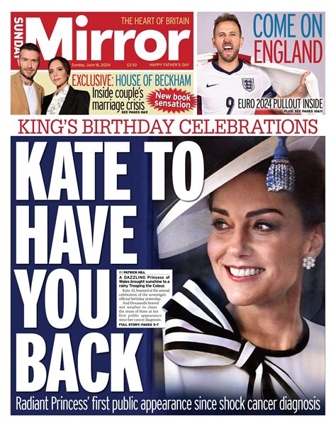 Sunday Mirror Front Page Th Of June Tomorrow S Papers Today