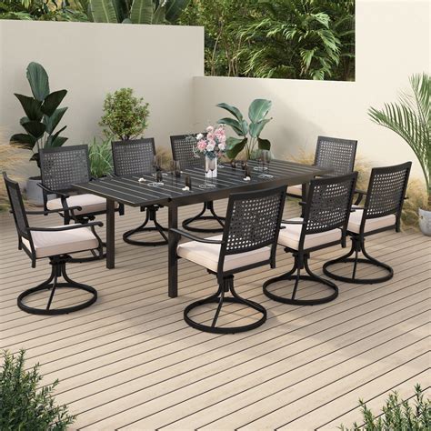 Sophia William 9 Piece Outdoor Patio Dining Set 8 Patio Dining Swivel