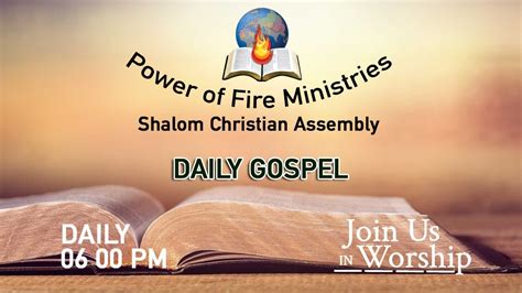 Daily Gospel 06 Apr 20 Shalom Christian Assembly Youtube