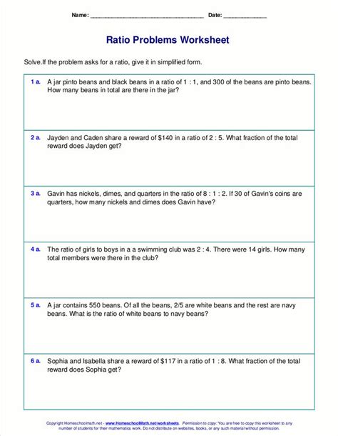 Ratios And Proportions Worksheet Englishworksheetmyid