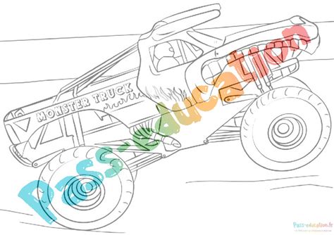 Coloriage gratuit monster truck téléchargez et imprimez des dessins