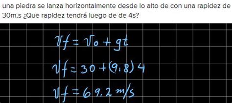 Una Piedra Se Lanza Horizontalmente Desde Lo Alto De Con Una Rapidez De