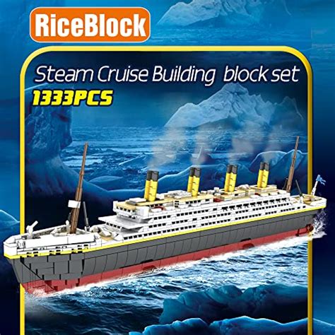 Riceblock Large Titanic Model Building Block Kit1333 Pieces Adults