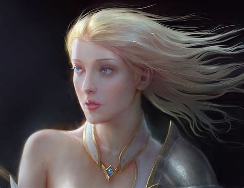 Jaina Art Fantasy Luminos Girl Blonde Uncle Stone Face Lol Hd