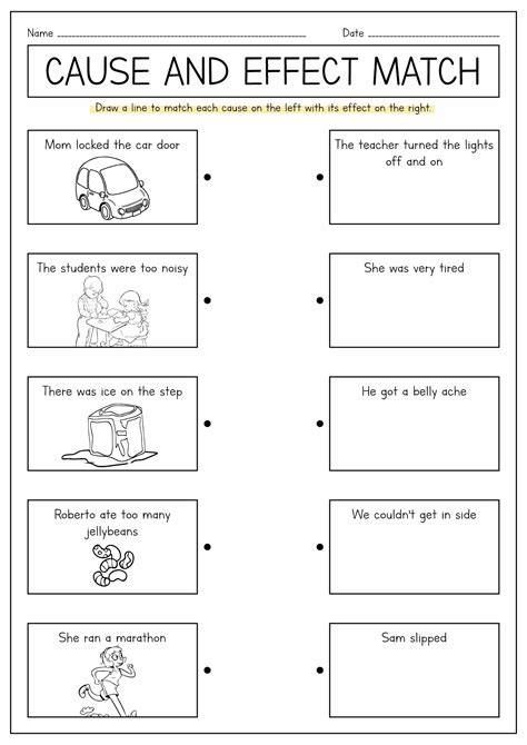 Cause And Effect For Grade 1 Worksheets