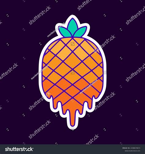 Melted Pineapple Fruit Cartoon Illustration Tshirt Stock Vector Royalty Free 2198674673