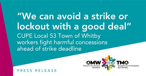 “we Can Avoid A Strike Or Lockout With A Good Deal” Cupe Local 53 Town