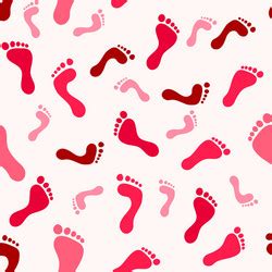 Seamless Pattern Of Baby Feet Icons Royalty Free Vector