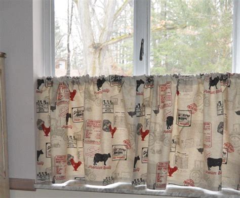 Farmhouse Cafe Curtains Country Farm Curtains Kitchen Etsy
