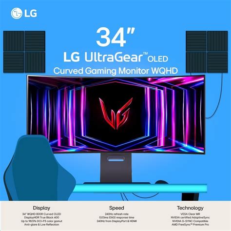 Lg 34gs95qe 34 Ultragear Oled Curved Gaming Monitor Wqhd With 240hz Refresh Rate 003ms