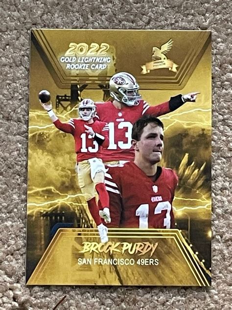 Cards Brock Purdy Custom Gold Lightening Rookie Card Lot San