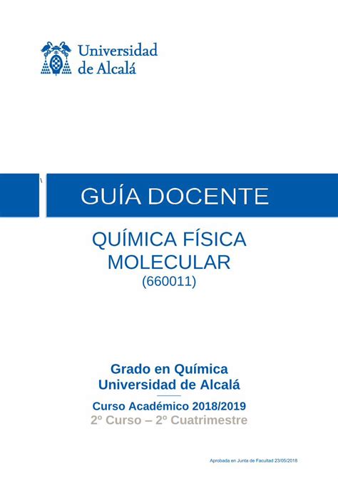 Pdf Qu Mica F Sica Molecular Uah Es Molecular O Estructural De