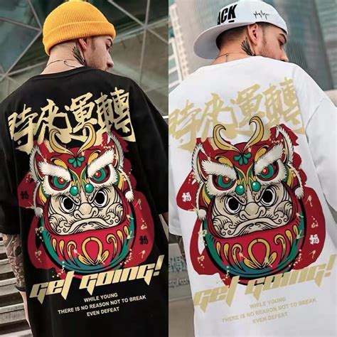 Daruma Japanese Graphics Oversize T Shirt Men S Fashion Tops Sets