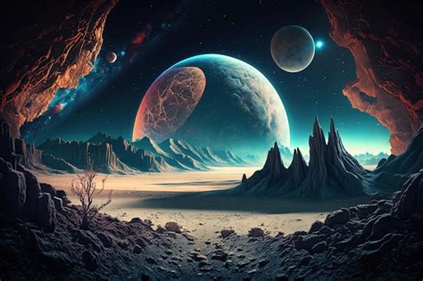 Premium Photo | Space wallpaper with planets and stars on the background