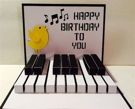 Joyeux Anniversaire Piano Fichier SVG Popup 3D