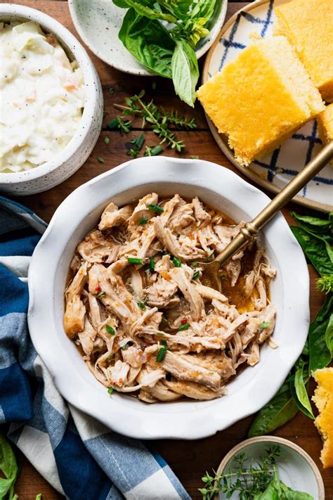 3 Ingredient Crock Pot Pulled Chicken The Seasoned Mom