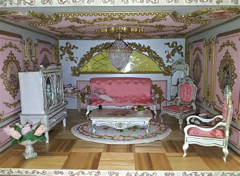 Miniature Living Room Furnished Doll Room Furnished Dollhouse Miniature