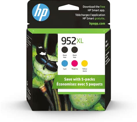 Hp Original 952xl Black Cyan Magenta Yellow High Yield Ink Cartridges 5 Pack