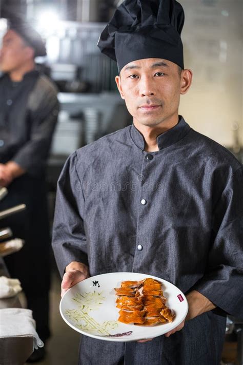 Yekaterinburg Russia November 16 2017 Chinese Chef Cooking Duck At The Kitchen Of Chinese