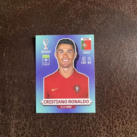 PANINI WORLD CUP Qatar 2022 Cristiano Ronaldo Sticker No Por 18 6 95