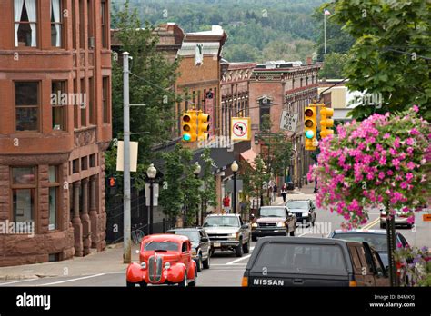 Activity in downtown Marquette Michigan Stock Photo - Alamy