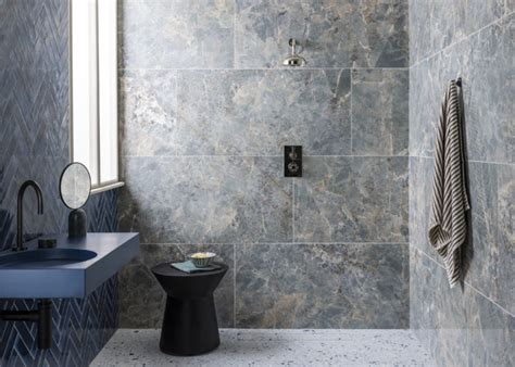 Hoxton Ocean Gloss Porcelain Tiles Mandarin Stone