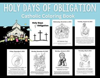 Holy Days Of Obligation Catholic Coloring Book TPT