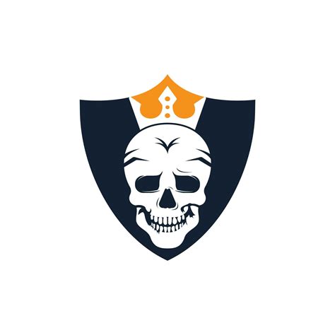 Skull King Vector Logo Design Template Dark King Logo Design Concept