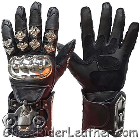 Leather Gloves - Men's - Air Vents - Knuckle Protector - Black - GG02-DL