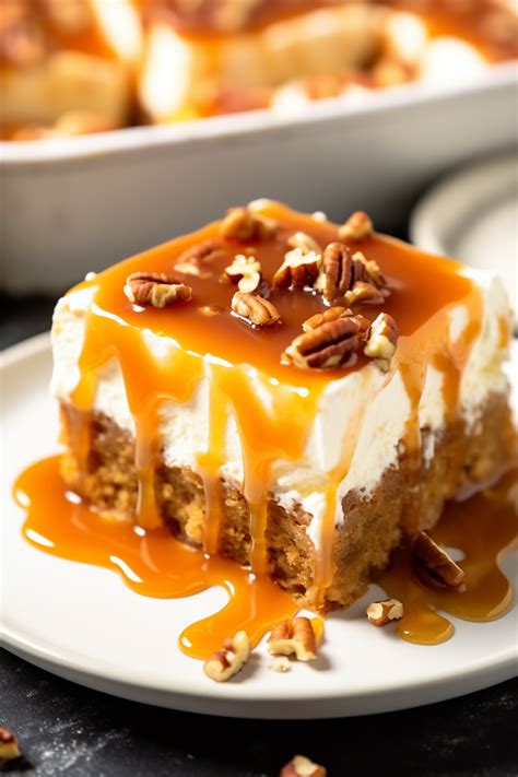 Caramel Carrot Cake Poke Cake That Oven Feelin