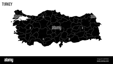 Turkey Political Map Of Administrative Divisions Provinces Blank