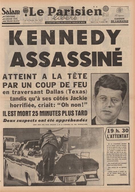 Kennedy Est Assassin Le Et Novembre Vieux Journaux