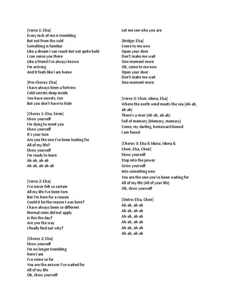 Show Yourself Lyrics | PDF | Song Structure