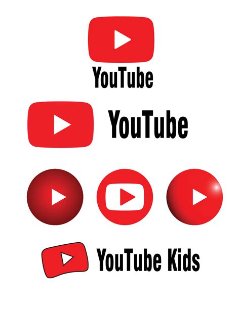 Youtube Logo Youtube Kids Logo In Red Color Round And Rectangular Shape