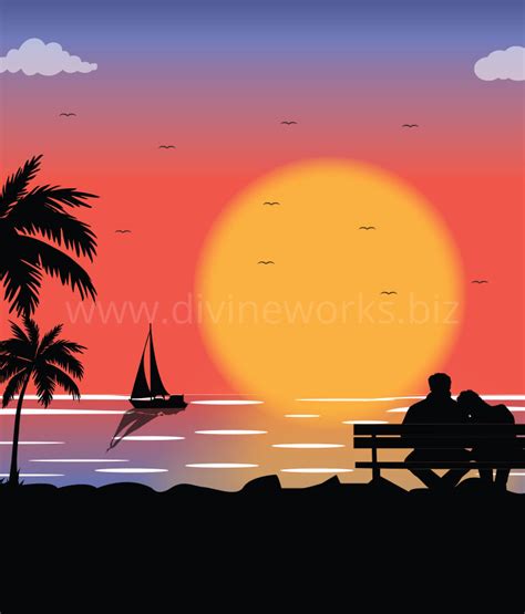 Beach Scene Vector Illustration