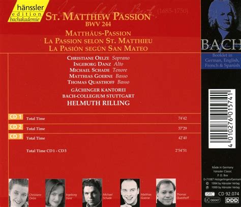 Johann Sebastian Bach vollständige Bach Edition Vol 74 Matthäus