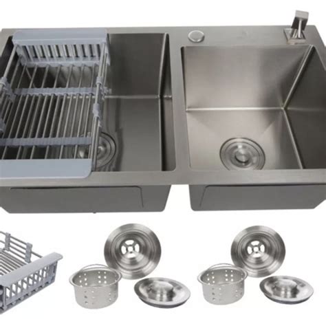 Cuba Gourmet Quadrada Dupla 78x43cm Escovada Aço Inox 304