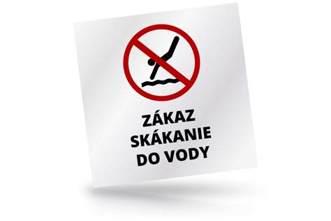 Zákaz skákanie do vody - čtvercové označení