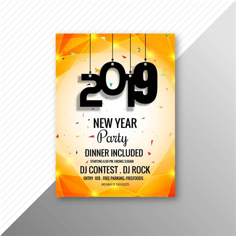 2019 new year party brochure celebration design template 268636 Vector ...